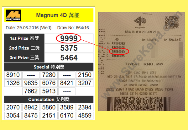 Magnum 4D Result - 29 June 2016