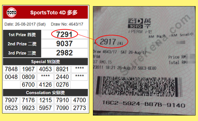 Toto 4D Result - 26 August 2017