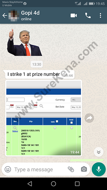 whatsapp lottery 4d win ticket