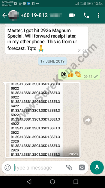 whatsapp lottery 4d win ticket