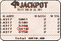 Winning Ticket Magnum Jackpot Special Prize 24 July 2011