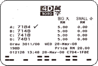sports toto 4d result third prize - 30 April 08