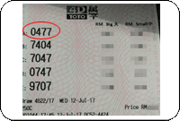 Winning Ticket Toto 4D Consolation Prize - 12 July 2017