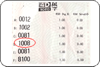 Winning Ticket Toto 4D Consolation Prize - 21 June 2014