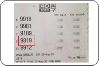 Winning Ticket Toto 4D Consolation Prize - 22 August 2020