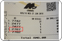 Winning Ticket Toto 4D Special Prize - 6 June 2018