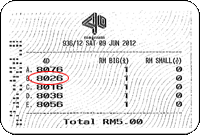 Winning Ticket Magnum 4D Special Prize 9 June 2012