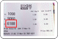Winning Ticket Toto Special Prize - 17 November 2019