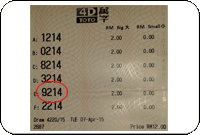 Winning Ticket Toto Consolation Prize - 7 April 2015