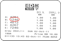 Winning Ticket Magnum Thrid Prize 10 September 2011
