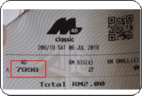 Winning Ticket Magnum 4D Third Prize - 7 July 2019