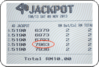 Winning Ticket Magnum 4D Jackpot Third Prize 9 November 2013