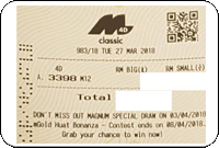 Winning Ticket Magnum 4D Third Prize Mbox - 27 March 2017