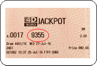 Winning Ticket Toto Third Prize - 27 July 2016