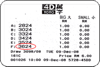 Toto 4d result special prize - 9 December 2008